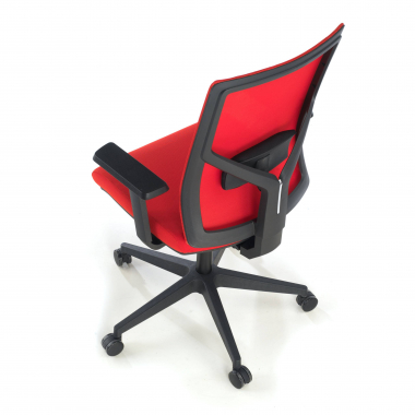 sedia ergonomica rosso struttura nera poggiatesta rete transpirante braccioli regolabili 1d supporto lombare 9