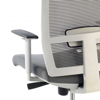sedia ergonomica bianco grigio struttura bianca rete transpirante braccioli regolabili 1d supporto lombare 7