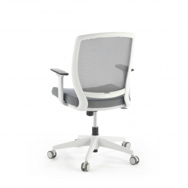 sedia girevole bianco grigio sedia struttura bianca rete transpirante braccioli regolabili 1d 4