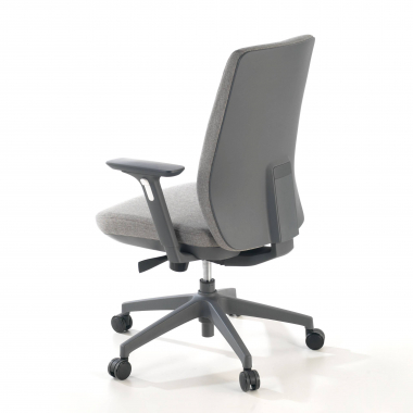 sedia da ufficio grigio tapizzata tessuto tessuto braccioli regolabili 3d 8