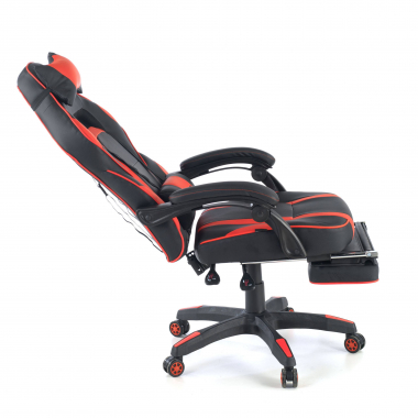 sedia gaming rosso logan ecopelle braccioli mobili cuscino lombare e cervicale poggiatesta poggiapiedi estensibile 7