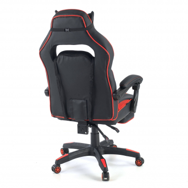 sedia gaming rosso logan ecopelle braccioli mobili cuscino lombare e cervicale poggiatesta poggiapiedi estensibile 5
