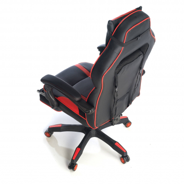 sedia gaming rosso logan ecopelle braccioli mobili cuscino lombare e cervicale poggiatesta poggiapiedi estensibile 8