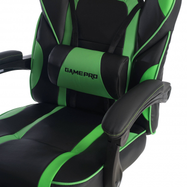 sedia gaming verde logan ecopelle braccioli mobili cuscino lombare e cervicale poggiatesta poggiapiedi estensibile 9