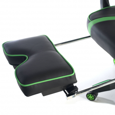 sedia gaming verde logan ecopelle braccioli mobili cuscino lombare e cervicale poggiatesta poggiapiedi estensibile 10