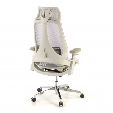 sedia ergonomica bianco grigio thunder rete transpirante braccioli regolabili 3d supporto lombare poggiatesta 7