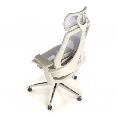sedia ergonomica bianco grigio thunder rete transpirante braccioli regolabili 3d supporto lombare poggiatesta 10