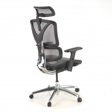 sedia ergonomica grigio focus rete transpirante braccioli regolabili 3d supporto lombare 8