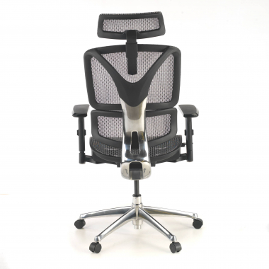 sedia ergonomica grigio focus rete transpirante braccioli regolabili 3d supporto lombare 6