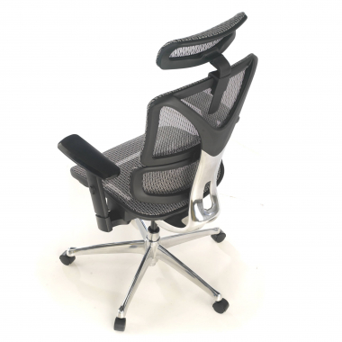 sedia ergonomica grigio focus rete transpirante braccioli regolabili 3d supporto lombare 10