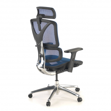 sedia ergonomica blu focus rete transpirante braccioli regolabili 3d supporto lombare 7