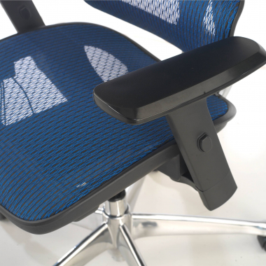 sedia ergonomica blu focus rete transpirante braccioli regolabili 3d supporto lombare 8