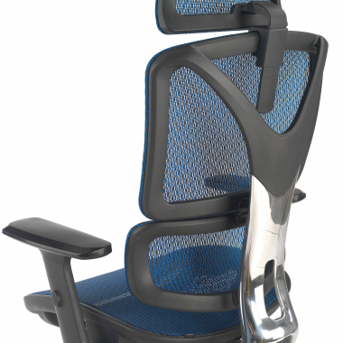 sedia ergonomica blu focus rete transpirante braccioli regolabili 3d supporto lombare 6