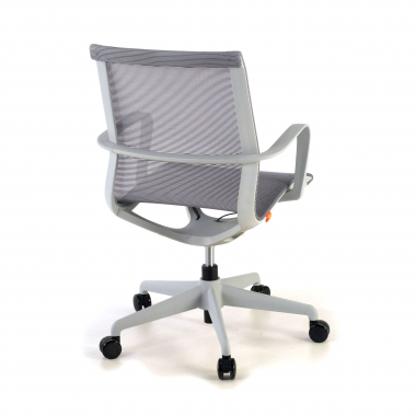sedia ufficio di design bianco grigio struttura nera rete transpirante braccioli fissi 8
