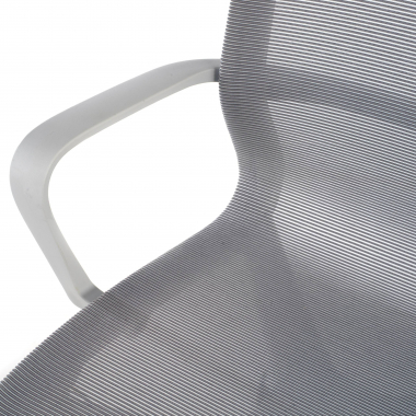 sedia ufficio di design bianco grigio struttura nera rete transpirante braccioli fissi 4