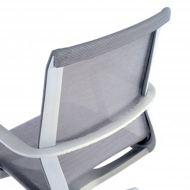 sedia ufficio di design bianco grigio struttura nera rete transpirante braccioli fissi 5