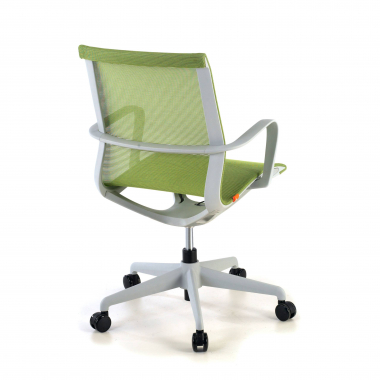 sedia ufficio di design bianco verde struttura nera rete transpirante braccioli fissi 7