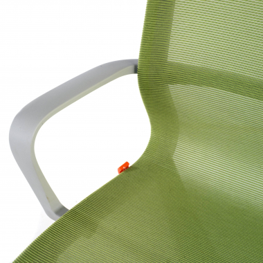 sedia ufficio di design bianco verde struttura nera rete transpirante braccioli fissi 5