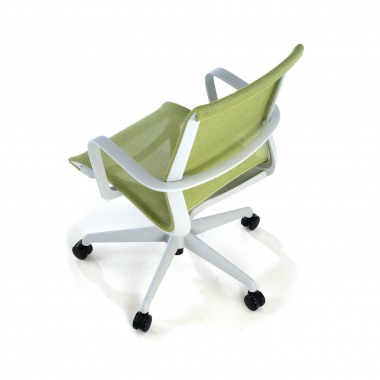 sedia ufficio di design bianco verde struttura nera rete transpirante braccioli fissi 6
