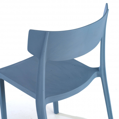 sedia da conferenza blu samba di plastica senza braccioli 4