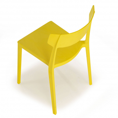 sedia da conferenza giallo samba di plastica senza braccioli 6