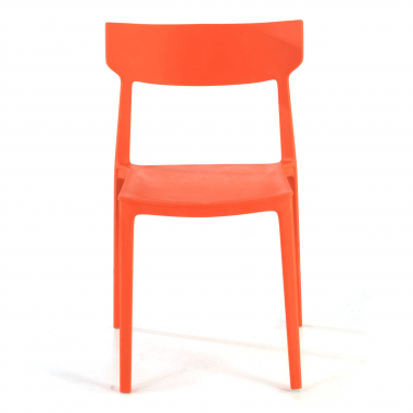 sedia da conferenza rosso samba di plastica senza braccioli 3