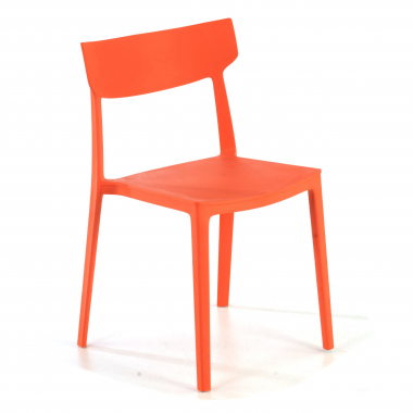 sedia da conferenza rosso samba di plastica senza braccioli 1