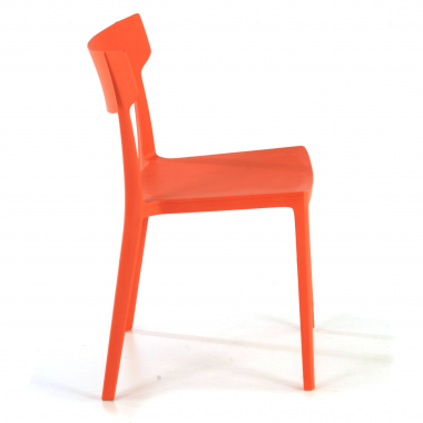 sedia da conferenza rosso samba di plastica senza braccioli 7