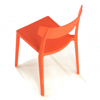 sedia da conferenza rosso samba di plastica senza braccioli 6