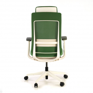 sedia ergonomica bianco verde struttura bianca tessuto braccioli regolabili 3d 6