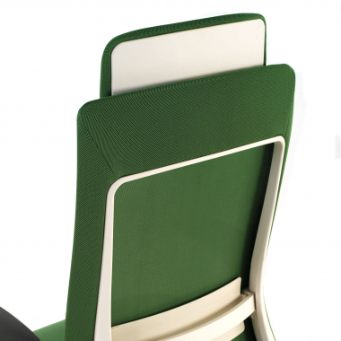 sedia ergonomica bianco verde struttura bianca tessuto braccioli regolabili 3d 5