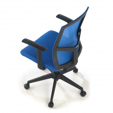 sedia girevole blu sedia da ufficio rete transpirante braccioli fissi supporto lombare 8