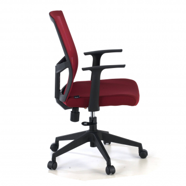 sedia girevole rosso sedia da ufficio rete transpirante braccioli fissi supporto lombare 3