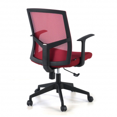sedia girevole rosso sedia da ufficio rete transpirante braccioli fissi supporto lombare 6