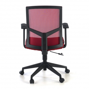 sedia girevole rosso sedia da ufficio rete transpirante braccioli fissi supporto lombare 5