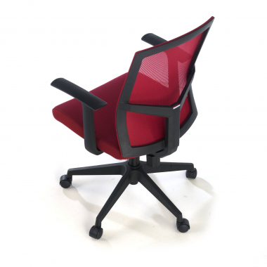 sedia girevole rosso sedia da ufficio rete transpirante braccioli fissi supporto lombare 8