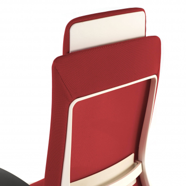 sedia ergonomica bianco rosso struttura bianca tessuto braccioli regolabili 3d 10