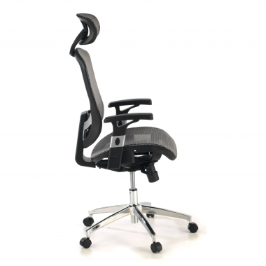 sedia da ufficio grigio flex rete transpirante braccioli mobili supporto lombare poggiatesta 4
