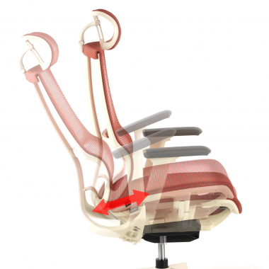sedia ergonomica bianco rosso struttura bianca rete transpirante braccioli regolabili 3d doppio supporto lombare poggiatesta 8