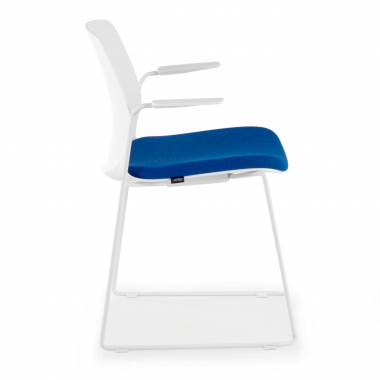 sedia da conferenza bianco blu sedia con braccioli tessuto braccioli fissi 4
