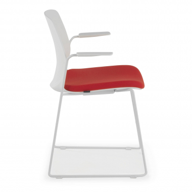 sedia da conferenza bianco rosso sedia con braccioli tessuto braccioli fissi 3