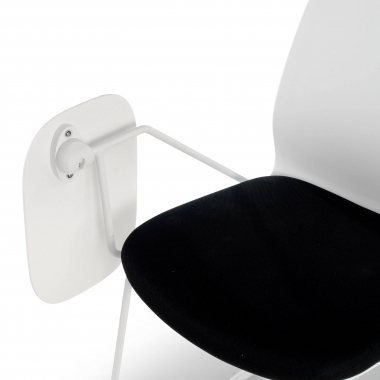 sedia con ribaltina bianco nero sedia con piano di scrittura tessuto senza braccioli 8