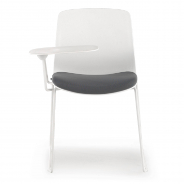 sedia con ribaltina bianco grigio sedia con piano di scrittura tessuto senza braccioli 3