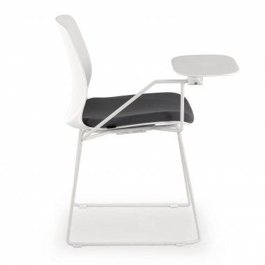 sedia con ribaltina bianco grigio sedia con piano di scrittura tessuto senza braccioli 6