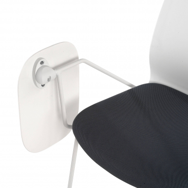 sedia con ribaltina bianco grigio sedia con piano di scrittura tessuto senza braccioli 4