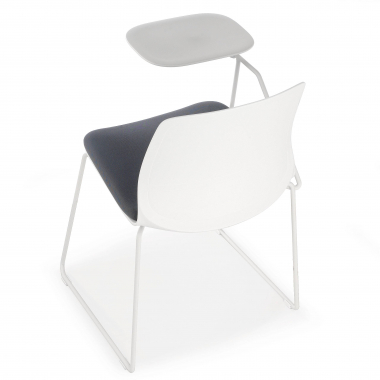 sedia con ribaltina bianco grigio sedia con piano di scrittura tessuto senza braccioli 9