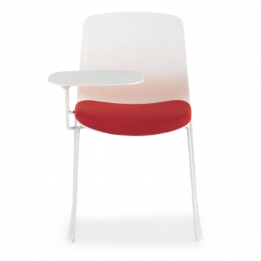 sedia con ribaltina bianco rosso sedia con piano di scrittura tessuto senza braccioli 3