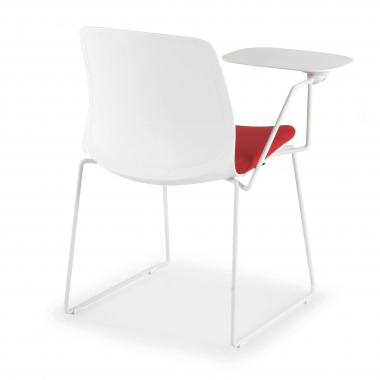 sedia con ribaltina bianco rosso sedia con piano di scrittura tessuto senza braccioli 6