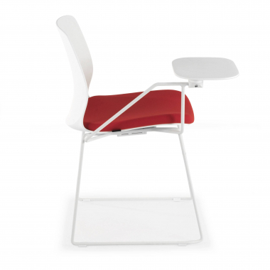 sedia con ribaltina bianco rosso sedia con piano di scrittura tessuto senza braccioli 4