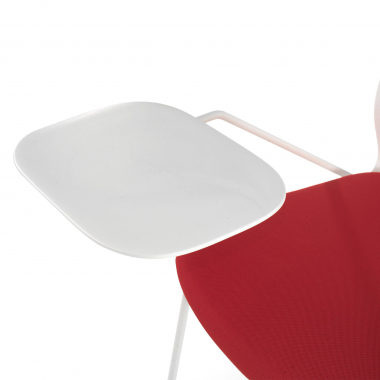 sedia con ribaltina bianco rosso sedia con piano di scrittura tessuto senza braccioli 5